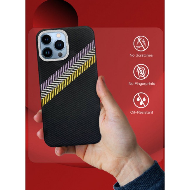 CATANES (for iPhone 13 Pro Max) Case Cover Carbon Fiber Pattern Phone Case Slim Shockproof Back Cover