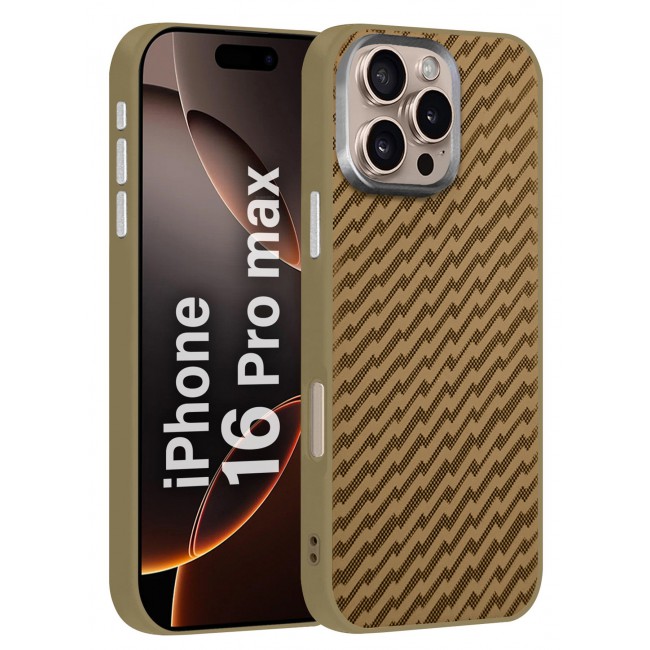 CATANES iPhone 16 Pro Max Case Cover Carbon Fiber Pattern Phone Case Slim Shockproof Back Cover - Weave Pattern