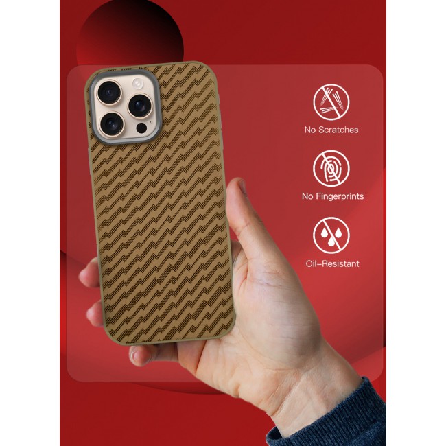 CATANES iPhone 16 Pro Max Case Cover Carbon Fiber Pattern Phone Case Slim Shockproof Back Cover - Weave Pattern