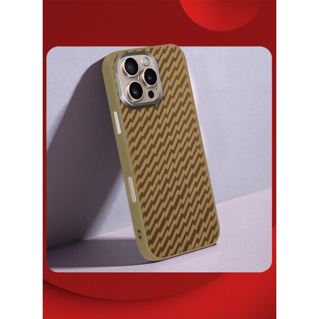 CATANES iPhone 16 Pro Max Case Cover Carbon Fiber Pattern Phone Case Slim Shockproof Back Cover - Weave Pattern