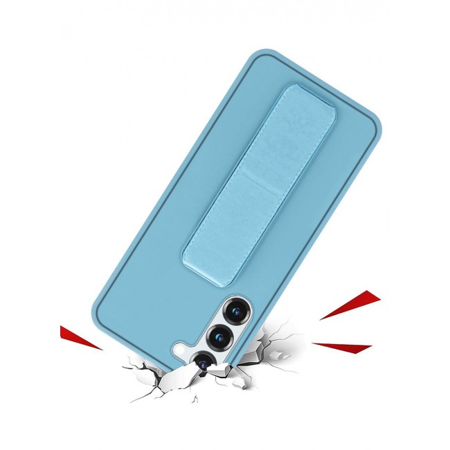 CATANES Samsung Galaxy S23 Plus Grip Case Magnetic Kickstand Cover with Foldable Hand Strap Blue