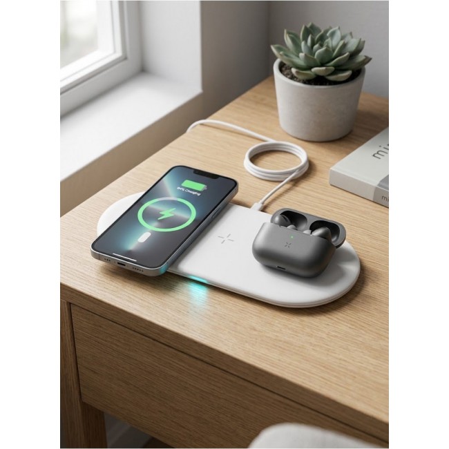 CATANES Wireless Charging Pad for iPhone and AirPods – 15W Qi-Certified Slim Charger Station