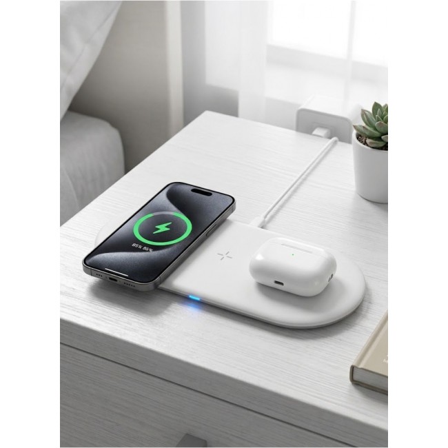 CATANES Wireless Charging Pad for iPhone and AirPods – 15W Qi-Certified Slim Charger Station