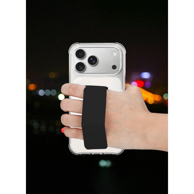 CATANES 2 Packs Finger Grip Clear Case Cover for iPhone 17 Pro Max - Kickstand Car Magnetic Holder Multi-function Protective Two-in-one Case with Privacy Screen Protector - Black