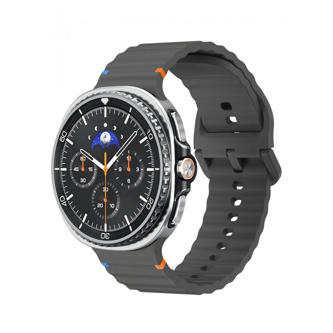 CATANES Silicone Ocean Band for Samsung Galaxy Watch 8 Classic 46mm and Watch 8 40mm 44mm - Sport Band Strap - Dark Grey