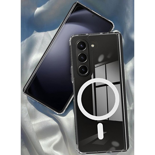 CATANES [for Samsung Galaxy Z Fold 6] Clear Case Magnetic Compatible with MagSafe Slim Fit Crystal Clear Transparent Skin Cover Anti-Slip