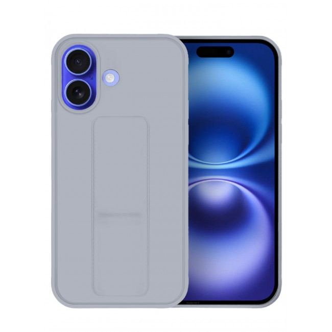 CATANES ( for iPhone 16 ) Case Premium PU Leather Case with Stand Function Shockproof and Anti Scratch Finger Grip Case Cover / Grey