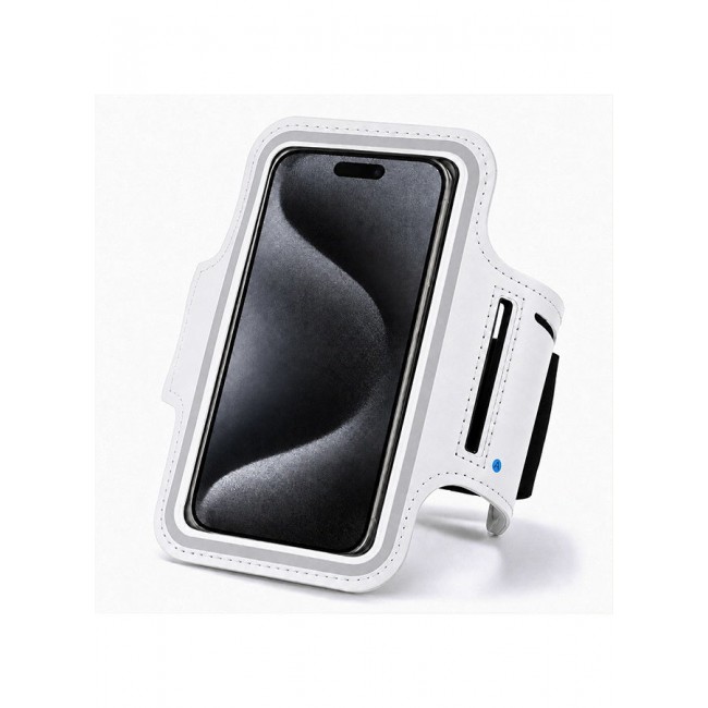 MARGOUN Sports Running Armband Case Compatible with iPhone 15 Pro – Water-Resistant Fitness Wristband Pouch for Gym, Workouts, Jogging with Key Holder and Reflective Strip