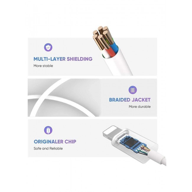 CATANES Compatible for iPhone 14 Pro Max and iPhone 13 Pro Max Lightning to 3.5mm AUX Jack Adapter Cable for iPhone to Headphone Converter / White Colour