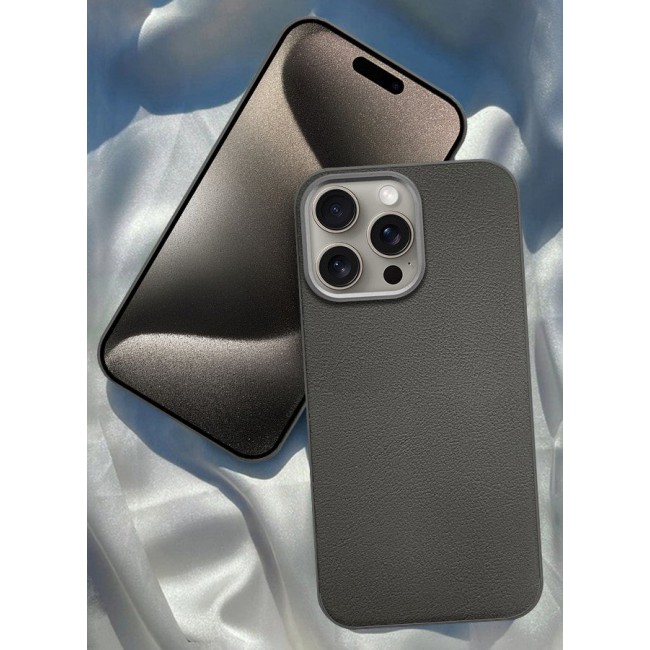 CATANES (for iPhone 15 Pro Max) Case Cover Leather Case with Lens Frame Shockproof Full Body Protective Cover