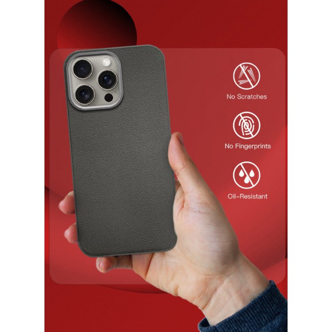 CATANES (for iPhone 15 Pro Max) Case Cover Leather Case with Lens Frame Shockproof Full Body Protective Cover