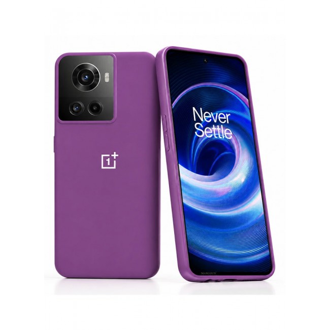 CATANES OnePlus 10R Silicone Case Slim Soft Liquid Gel Case Shockproof Back Cover Full Body Protection 6.7 inch Purple