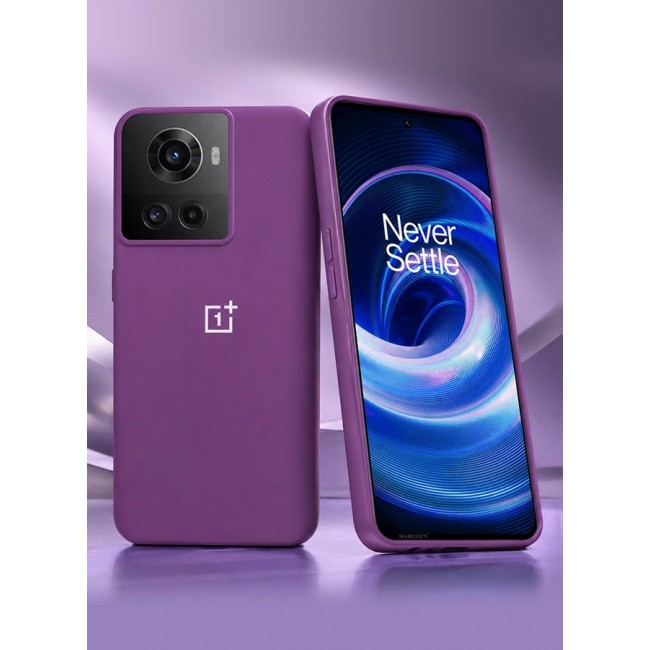 CATANES OnePlus 10R Silicone Case Slim Soft Liquid Gel Case Shockproof Back Cover Full Body Protection 6.7 inch Purple