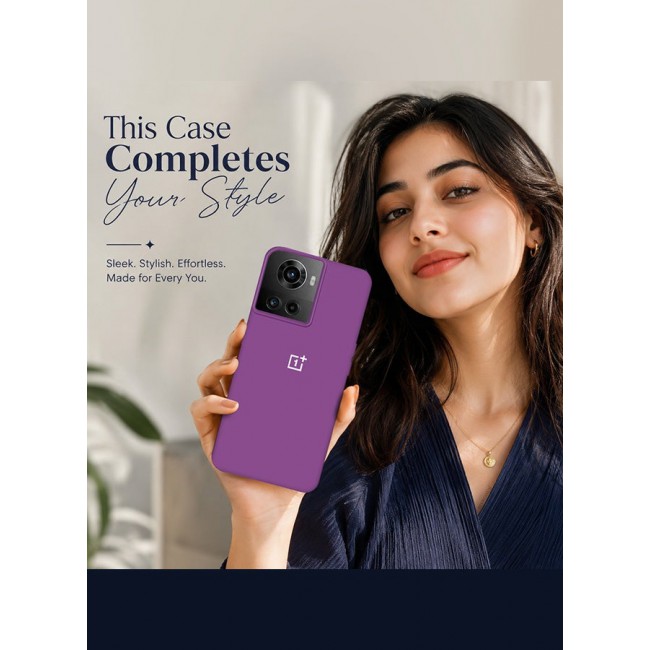 CATANES OnePlus 10R Silicone Case Slim Soft Liquid Gel Case Shockproof Back Cover Full Body Protection 6.7 inch Purple