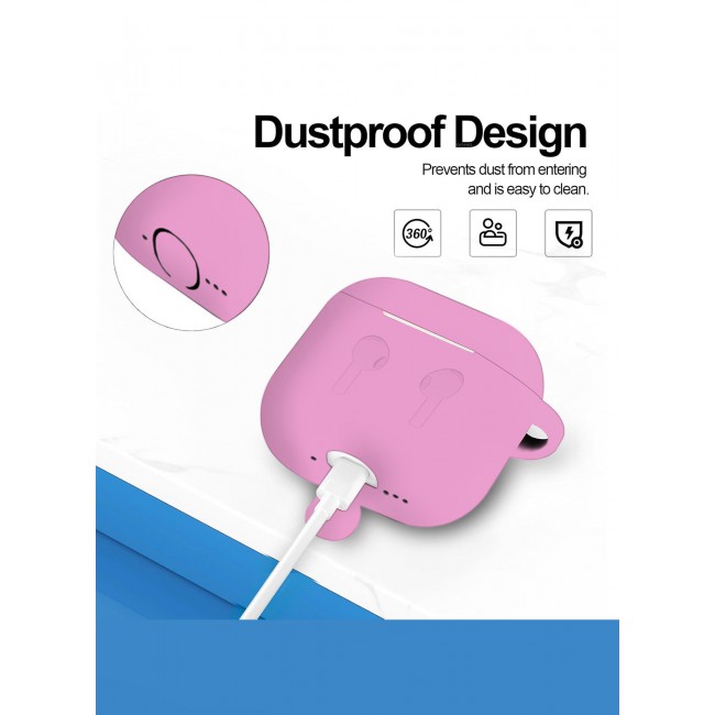 CATANES ( for Airpods 4 2024 ) Case Soft Silicone Elegant Cover with Keychain / Pink Color