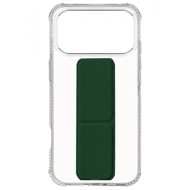 CATANES 2 Pack For iPhone 18 Pro Case Clear with Foldable Stand, Shockproof Protective Cover with Reinforced Corners, Transparent Bumper - Dark Green