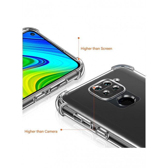 CATANES Xiaomi Redmi 10X 4G Case Cover Clear Protective TPU Four Corners Cover Transparent Soft Case