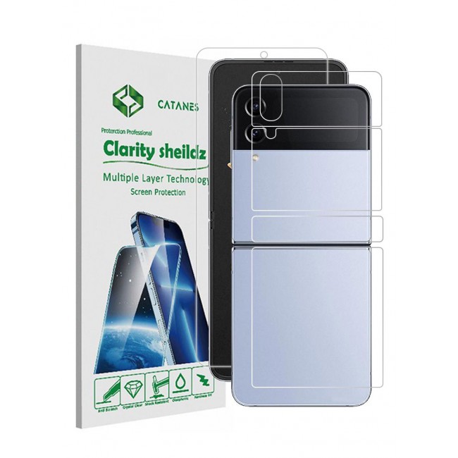 CATANES Samsung Galaxy Z Flip 4 Screen Protector Full Coverage Front and Back Protector Film HD Anti-Scratch Flexible Hydrogel Clear TPU Film