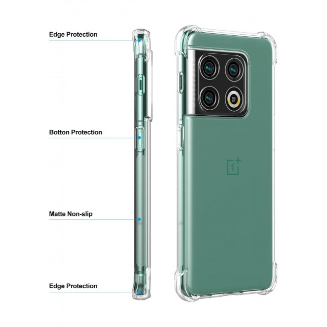 CATANES OnePlus 10 Pro Clear Shockproof Case Slim Transparent TPU Cover with Bumper Airbag Corners 6.7 inch
