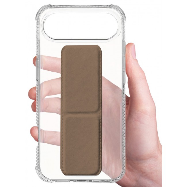CATANES 2 Packs Finger Grip Clear Case Cover for iPhone 17 Air- Kickstand Car Magnetic Holder Multi-function Protective Two-in-one Case with Privacy Screen Protector - Brown