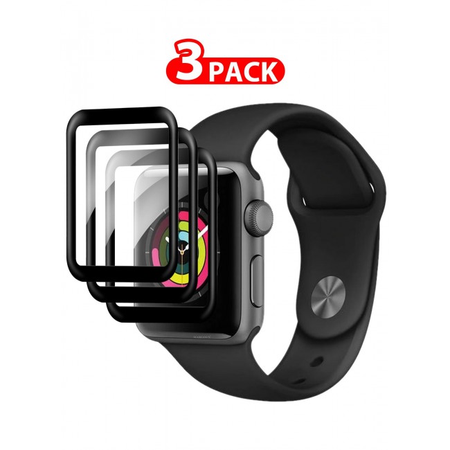 CATANES 3Packs Screen Protector for Apple Watch 38mm Series 1 2 3 HD Clear Ultra-Thin Curved Full Coverage Glass (38mm)