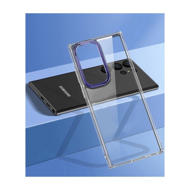 CATANES Samsung Galaxy S23 Ultra Clear Case Shockproof Slim Anti-Yellow Hybrid Hard PC+ TPU Cover Metal Camera Lens Frame