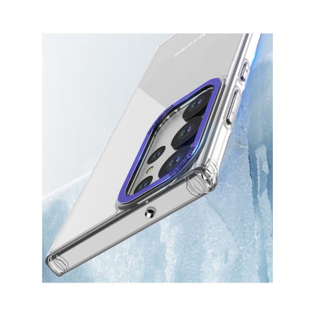 CATANES Samsung Galaxy S23 Ultra Clear Case Shockproof Slim Anti-Yellow Hybrid Hard PC+ TPU Cover Metal Camera Lens Frame