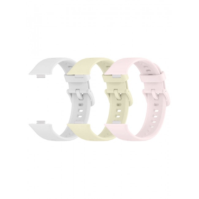 CATANES 3Packs Wristband for Huawei Watch Fit 3/Fit 4/Fit 4 Pro Bands, Silicone Bracelet Quick Release Arm Band, Replacement Smartwatch Band Quick Release Sport Straps - 3 Colours