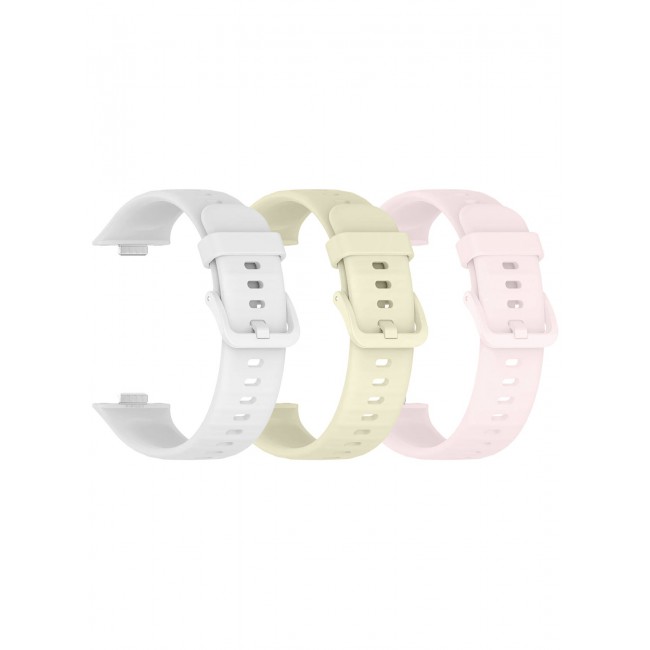 CATANES 3Packs Wristband for Huawei Watch Fit 3/Fit 4/Fit 4 Pro Bands, Silicone Bracelet Quick Release Arm Band, Replacement Smartwatch Band Quick Release Sport Straps - 3 Colours