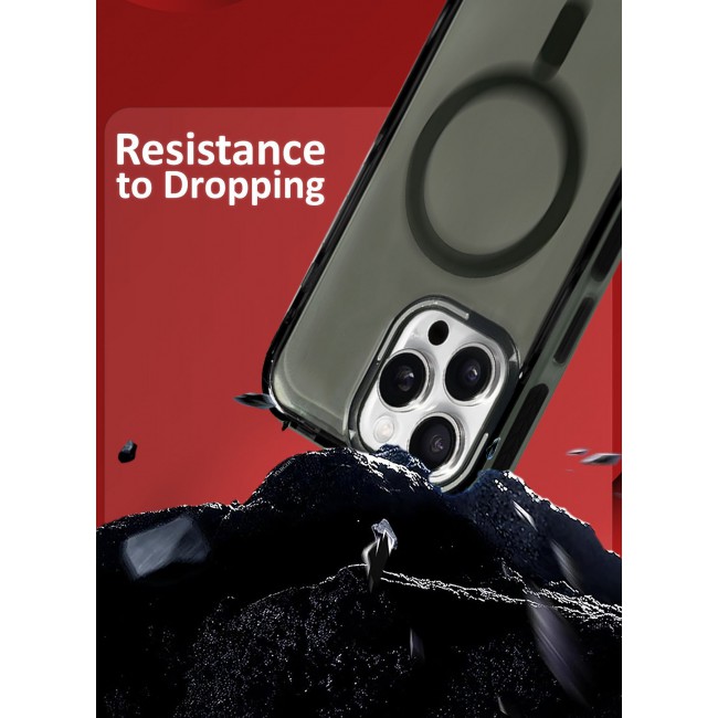 CATANES (for iPhone 16 Pro Max) Hard PC Magsafe Case Cover Polycarbonate Magnetic Strong Shockproof Protective Case Cover Transparent - Black Color