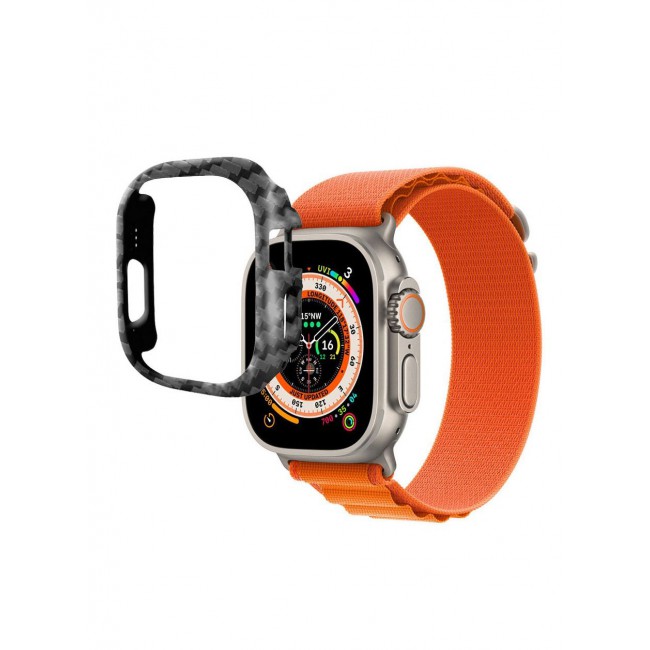CATANES Apple Watch Ultra 49mm Case Protective Hard PC Cover Shockproof Hollow Bumper Frame Guard Compatible with iWatch Ultra 49mm Carbon Fiber Pattern