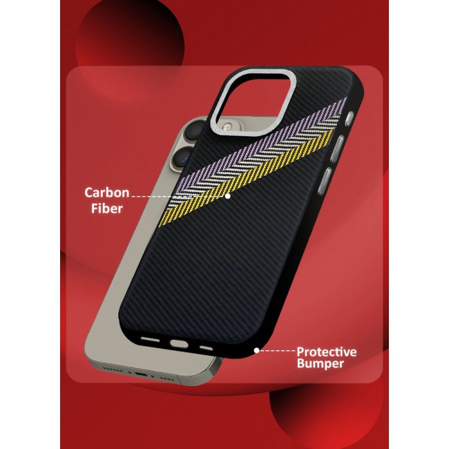 CATANES (for iPhone 15 Pro Max) Case Cover Carbon Fiber Pattern Phone Case Slim Shockproof Back Cover
