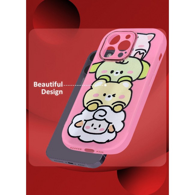 CATANES iPhone 15 Pro Max Case Cover Cartoon Case Unique Design for Women Girls with Camera Lens Protection P02