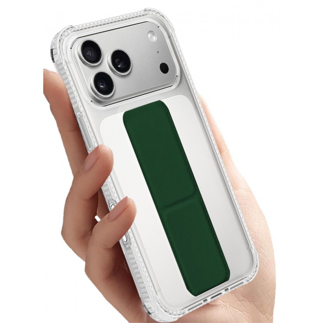 CATANES 2 Packs Finger Grip Clear Case Cover for iPhone 17 Pro Max - Kickstand Car Magnetic Holder Multi-function Protective Two-in-one Case with 3D Screen Protector - Dark Green