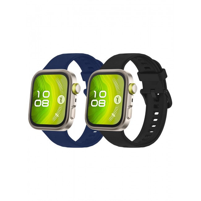 CATANES 2Packs Wristband for Huawei Watch Fit 3/Fit 4/Fit 4 Pro Bands, Silicone Bracelet Quick Release Arm Band, Replacement Smartwatch Band Quick Release Sport Straps - Black Blue