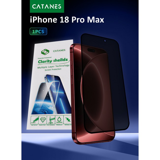 CATANES Privacy Screen Protector for iPhone 18 Pro Max Tempered Glass - Anti-Spy 9H Hardness Guard