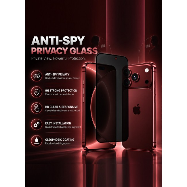 CATANES Privacy Screen Protector for iPhone 18 Pro Max Tempered Glass - Anti-Spy 9H Hardness Guard
