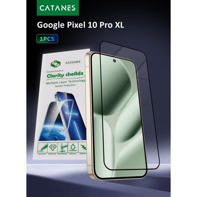 CATANES 3D Tempered Glass Screen Protector for Google Pixel 10 Pro XL (6.8-Inch) – Full Coverage, Edge-to-Edge Protection, Scratch Resistant, Case Friendly Clear Screen Guard