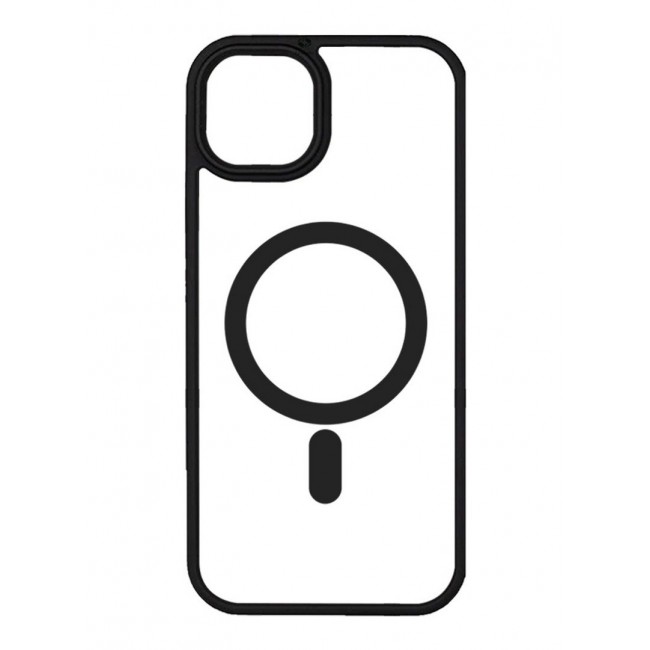 CATANES (Case for iphone 15) Back Cover Full Camera Protection and Reinforced Corners Scratch Resistant Cover Support Magnetic Charging Transparent Body Black