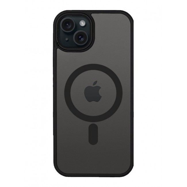 CATANES (Case for iphone 15) Back Cover Full Camera Protection and Reinforced Corners Scratch Resistant Cover Support Magnetic Charging Transparent Body Black