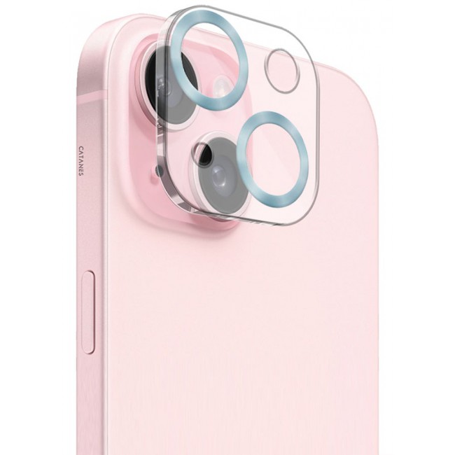 CATANES iPhone 14 Plus Camera Lens Protector Tempered Glass 9H Hardness Ultra HD Anti-Scratch Easy to Install Case Friendly Full Coverage Guard Seria Blue