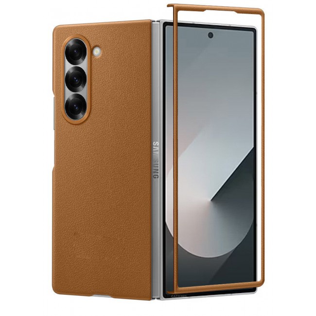 CATANES (for Samsung Galaxy Z Fold 6) Case Cover Kindsuit Leather Case Slim and sleek silhouette / Brown