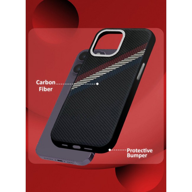 CATANES (for iPhone 14 Pro Max) Case Cover Carbon Fiber Pattern Phone Case Slim Shockproof Back Cover