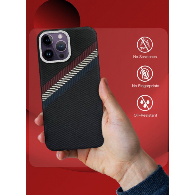 CATANES (for iPhone 14 Pro Max) Case Cover Carbon Fiber Pattern Phone Case Slim Shockproof Back Cover