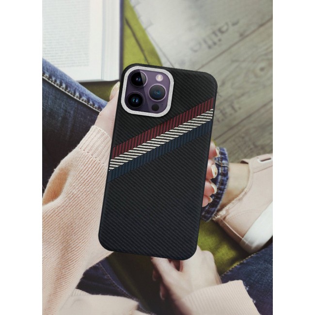 CATANES (for iPhone 14 Pro Max) Case Cover Carbon Fiber Pattern Phone Case Slim Shockproof Back Cover
