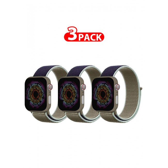 CATANES 3 Pack Nylon Sport Loop Band Compatible with Apple Watch Bands 38mm 40mm 41mm Women Men Braided Elastic Wristbands Replacement Band for iWatch Series 7 6 5 4 3 2 1 SE