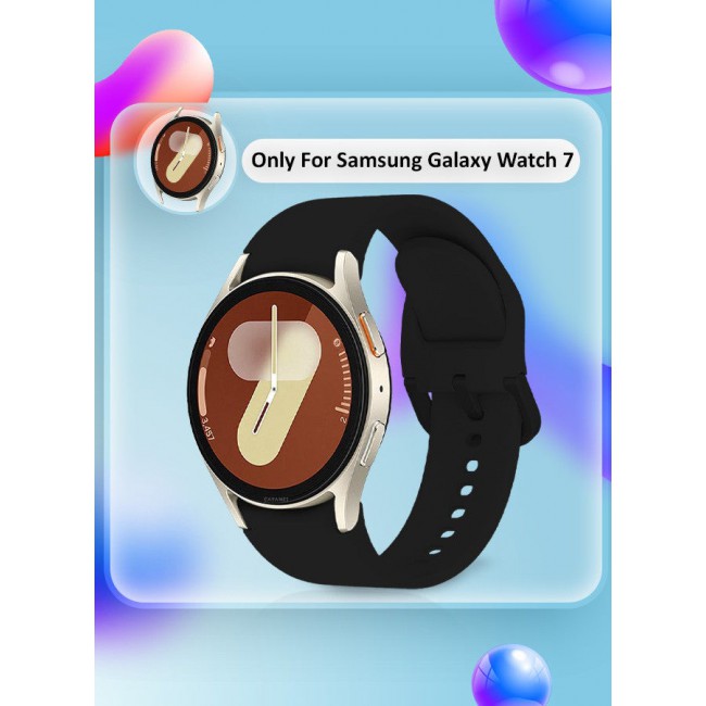 CATANES (for Samsung Galaxy Watch 7 / Samsung Galaxy Watch 6 ) Silicone Sport Band Durable and Sport Design for Men Women Black