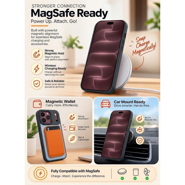 CATANES For iPhone 18 Pro Max Case Magnetic Armor with Foldable Stand MagSafe Ready - Black