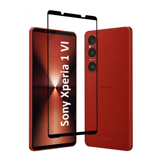 CATANES Screen Protector for Sony Xperia 1 VI Tempered Glass 3D, Full Coverage, Scratch-Resistant, 9H Hardness High-Definition Clear Guard, Black Edge