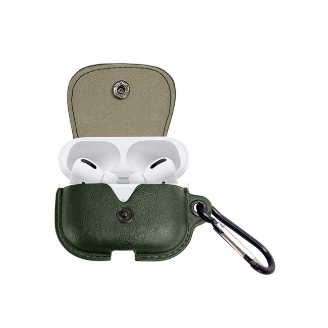 CATANES AirPods Pro 2 Case Leather Case Cover with Keychain Compatible with Apple AirPods Pro 2nd Generation 2022 Dark Green